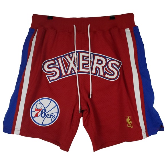 Just Don Philadelphia 76ers Mitchell & Ness NBA XL XLarge Jersey Shorts Red‎ NWT